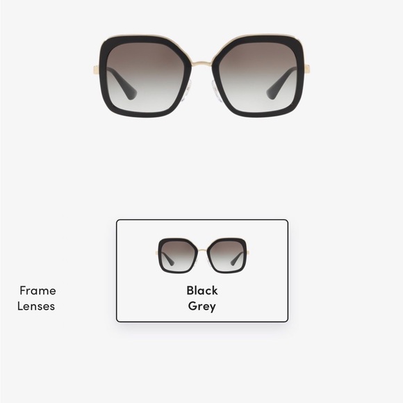 Authentic Prada women SPR57U square sunglasses in black and gold. - Picture 8 of 11